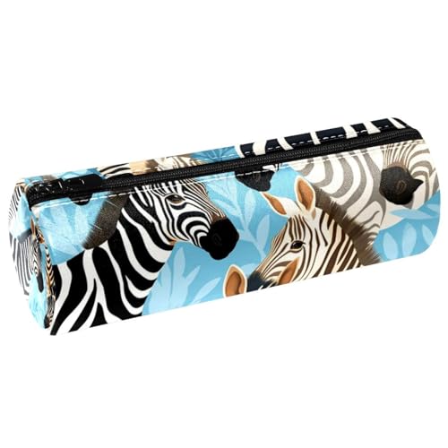 VAPOKF Little Zebra Federmäppchen aus PU-Leder, für Stifte, Münzen, Kosmetik, Make-up-Tasche für Studenten, Schreibwaren, Schule, Arbeit, Büro, multi, 20x6.3cm/7.9x2.5in, Federmäppchen von VAPOKF