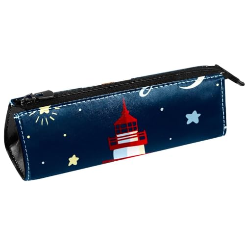 VAPOKF Night Lighthouse Stifttasche Schreibwaren Beutel Bleistift Tasche Kosmetiktasche Tasche Kompakte Reißverschlusstasche, multi, 5.5 ×6 ×20CM/2.2x2.4x7.9 in, Taschen-Organizer von VAPOKF