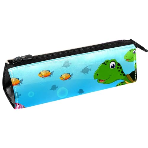 VAPOKF Sealife Stiftetasche mit Oktopus, Korallenkrabbe, Schreibwaren-Tasche, Kosmetiktasche, kompakte Reißverschlusstasche, multi, 5.5 ×6 ×20CM/2.2x2.4x7.9 in, Taschen-Organizer von VAPOKF