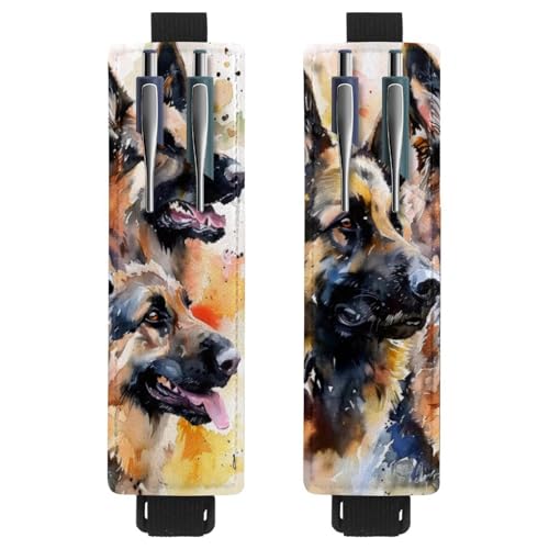 VAPOKF Stifthalter für Notizbuch, verstellbar, elastisches Band, Stifthalter, Stifteetui für Hardcover-Zeitschriften, Bücher, Planer, Ordner, Tablets – Aquarell, Deutscher Schäferhund, 2 Stück VAPOKF Stifthalter für Notizbuch, verstellbar, elastisches Band, Stifthalter, Stifteetui für Hardcover-Zeitschriften, Bücher, Planer, Ordner, Tablets – Aquarell, Deutscher Schäferhund, 2 Stück von VAPOKF