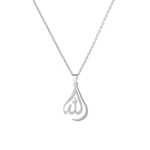 VASSAGO Allah Anhänger Halskette Islamisch Muslim Allah Symbol Halskette Schmuck Herren Edelstahl Allah Halbmond Halskette Eid Geschenk Religiöser Charme Schmuck für Frauen Männer (Silber) VASSAGO Allah Anhänger Halskette Islamisch Muslim Allah Symbol Halskette Schmuck Herren Edelstahl Allah Halbmond Halskette Eid Geschenk Religiöser Charme Schmuck für Frauen Männer (Silber) von VASSAGO