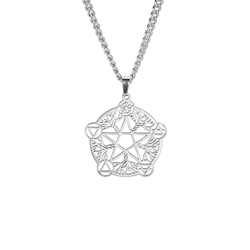 Baum des Lebens Pentagramm Halskette Baum des Lebens Anhänger Halskette verstellbar Edelstahl keltisches Pentagramm Pentagramm heidnische Wicca-Halskette Weihnachtsschmuck für Frauen Männer Baum des Lebens Pentagramm Halskette Baum des Lebens Anhänger Halskette verstellbar Edelstahl keltisches Pentagramm Pentagramm heidnische Wicca-Halskette Weihnachtsschmuck für Frauen Männer von VASSAGO