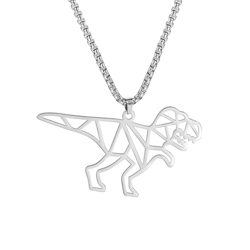 Dinosaurier-Charm-Anhänger, Halskette, Brachiosaurus, Tyrannosaurus, Triceratops, Schmuck, Geschenk, Tierliebhaber für Männer und Frauen, Edelstahl, kein Edelstein, Edelstahl, Kein Edelstein Dinosaurier-Charm-Anhänger, Halskette, Brachiosaurus, Tyrannosaurus, Triceratops, Schmuck, Geschenk, Tierliebhaber für Männer und Frauen, Edelstahl, kein Edelstein, Edelstahl, Kein Edelstein von VASSAGO