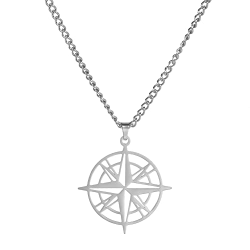 Halskette mit Kompass-Anhänger aus Edelstahl, Abschlussgeschenk-Halskette für sie, Enjoy the Journey-Halskette, Reise-Halskette, beste Freundin, Geburtstagsgeschenke für Frauen, Mädchen, Männer Halskette mit Kompass-Anhänger aus Edelstahl, Abschlussgeschenk-Halskette für sie, Enjoy the Journey-Halskette, Reise-Halskette, beste Freundin, Geburtstagsgeschenke für Frauen, Mädchen, Männer von VASSAGO