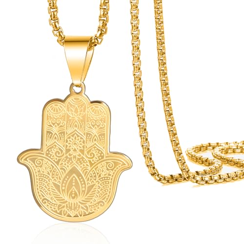 VASSAGO Hamsa Hand von Fatima Halskette Hamsa Hand und böser Blick Halskette Die Hamsa Hand Halskette Gutes Glück Amulett Schutz Halskette Schmuck Geschenke für Männer (Gold hamsa hand halskette) VASSAGO Hamsa Hand von Fatima Halskette Hamsa Hand und böser Blick Halskette Die Hamsa Hand Halskette Gutes Glück Amulett Schutz Halskette Schmuck Geschenke für Männer (Gold hamsa hand halskette) von VASSAGO