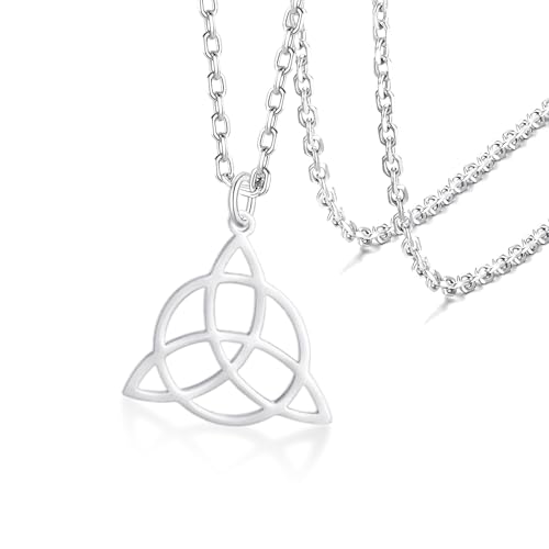 Keltischer Knoten Halskette keltischer Triquetra Knoten Trinity Anhänger Halskette Glück irischer keltischer Knoten Dreieck Vintage Charm Halskette Edelstahl irisch keltisch Schmuck für Frauen Männer Keltischer Knoten Halskette keltischer Triquetra Knoten Trinity Anhänger Halskette Glück irischer keltischer Knoten Dreieck Vintage Charm Halskette Edelstahl irisch keltisch Schmuck für Frauen Männer von VASSAGO