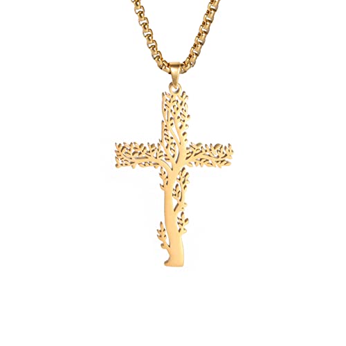Kreuz Baum des Lebens Halskette Edelstahl christlich religiös Kreuz Anhänger Halskette für Männer Frauen Kirche Gebet Halskette Taufkette Baum des Lebens Kruzifix Schmuck Geschenke, mittelgroß, Kreuz Baum des Lebens Halskette Edelstahl christlich religiös Kreuz Anhänger Halskette für Männer Frauen Kirche Gebet Halskette Taufkette Baum des Lebens Kruzifix Schmuck Geschenke, mittelgroß, von VASSAGO