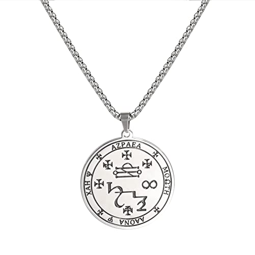 Siegel von Erzengel Azrael Sigil Halskette Edelstahl Magic Amulett Halskette Talisman Symbol Halskette Anhänger Schmuck Geschenk für Männer Frauen,Unisex, Edelstahl, Ohne Edelstein. Siegel von Erzengel Azrael Sigil Halskette Edelstahl Magic Amulett Halskette Talisman Symbol Halskette Anhänger Schmuck Geschenk für Männer Frauen,Unisex, Edelstahl, Ohne Edelstein. von VASSAGO