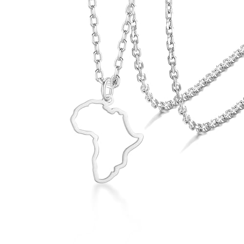 VASSAGO Afrika-Karten-Anhänger, Halskette, Afrika-Karte, Halsketten für Damen, Edelstahl, Herren, Afrika, Kontinent, Halskette, Afrika-Karte, Schmuck, zierlicher Anhänger, Halskette, Geschenk für VASSAGO Afrika-Karten-Anhänger, Halskette, Afrika-Karte, Halsketten für Damen, Edelstahl, Herren, Afrika, Kontinent, Halskette, Afrika-Karte, Schmuck, zierlicher Anhänger, Halskette, Geschenk für von VASSAGO