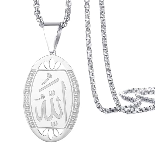VASSAGO Allah Medaillon Anhänger Halskette islamischen Allah Symbol Halskette Edelstahl islamischen muslimischen religiösen Charme Schmuck Geschenk für Frauen Männer VASSAGO Allah Medaillon Anhänger Halskette islamischen Allah Symbol Halskette Edelstahl islamischen muslimischen religiösen Charme Schmuck Geschenk für Frauen Männer von VASSAGO
