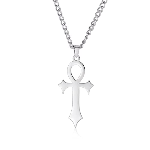 VASSAGO Ankh-Kreuz-Halskette für Männer und Frauen, Edelstahl, optisch, religiöser Anhänger, Halskette, zierlicher Kreuz, Glaube, Anhänger, Hieroglyphische Symbole, Halskette, Edelstahl VASSAGO Ankh-Kreuz-Halskette für Männer und Frauen, Edelstahl, optisch, religiöser Anhänger, Halskette, zierlicher Kreuz, Glaube, Anhänger, Hieroglyphische Symbole, Halskette, Edelstahl von VASSAGO