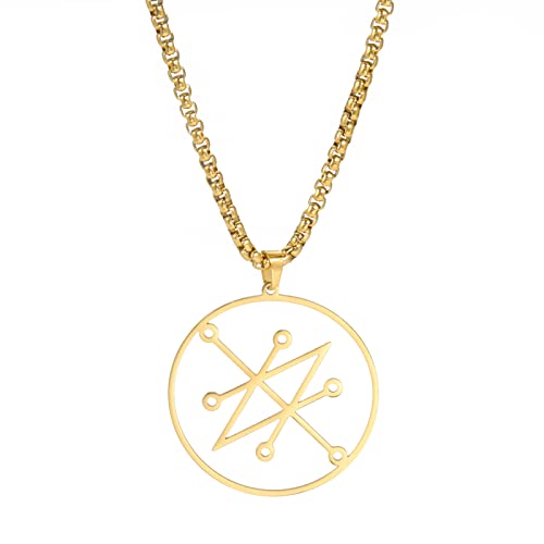 VASSAGO Azazel-Siegel-Halskette, Siegel des Saturn, Azazel-Anhänger, Halskette, Edelstahl-Siegel von Azazel, Sigill der Dämonen, Satan, Goetia, Halskette, Schmuck, Geschenk für Männer und Frauen, M, VASSAGO Azazel-Siegel-Halskette, Siegel des Saturn, Azazel-Anhänger, Halskette, Edelstahl-Siegel von Azazel, Sigill der Dämonen, Satan, Goetia, Halskette, Schmuck, Geschenk für Männer und Frauen, M, von VASSAGO