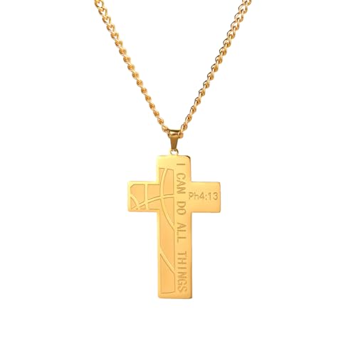 VASSAGO Basketball Kreuz Halskette für Jungen Männer Gravur I CAN DO All Things Bibelvers Edelstahl Sport Kreuz Halskette Geschenke VASSAGO Basketball Kreuz Halskette für Jungen Männer Gravur I CAN DO All Things Bibelvers Edelstahl Sport Kreuz Halskette Geschenke von VASSAGO