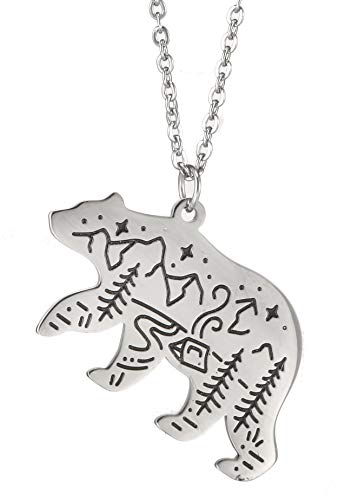 VASSAGO Edelstahl Niedlichen Eisbären Anhänger Halskette Gravierte Bergwald Sterne Kabine Natur Tier Elemente Charme Silber Kette Geschenke für Jungen Mädchen Männer und Frauen VASSAGO Edelstahl Niedlichen Eisbären Anhänger Halskette Gravierte Bergwald Sterne Kabine Natur Tier Elemente Charme Silber Kette Geschenke für Jungen Mädchen Männer und Frauen von VASSAGO