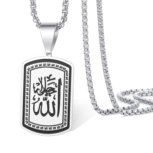 VASSAGO Halskette mit Allah-Medaillon-Anhänger, islamisches Allah-Symbol, Halskette, Edelstahl, islamisch, muslimisch, religiöser Charm, Schmuck, Geschenk für Damen und Herren, Einheitsgröße, VASSAGO Halskette mit Allah-Medaillon-Anhänger, islamisches Allah-Symbol, Halskette, Edelstahl, islamisch, muslimisch, religiöser Charm, Schmuck, Geschenk für Damen und Herren, Einheitsgröße, von VASSAGO