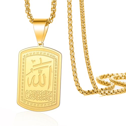 VASSAGO Allah Medaillon Anhänger Halskette islamischen Allah Symbol Halskette Edelstahl islamischen muslimischen religiösen Charme Schmuck Geschenk für Frauen Männer VASSAGO Allah Medaillon Anhänger Halskette islamischen Allah Symbol Halskette Edelstahl islamischen muslimischen religiösen Charme Schmuck Geschenk für Frauen Männer von VASSAGO