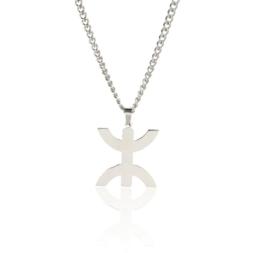 VASSAGO Halskette mit afrikanischem Berber-Symbol, afrikanische Halskette, ethnische Berber, Stamm, islamisch, muslimisch, arabisch, Schmuck, Geschenk für Männer und Frauen, Edelstahl, Kein Edelstein VASSAGO Halskette mit afrikanischem Berber-Symbol, afrikanische Halskette, ethnische Berber, Stamm, islamisch, muslimisch, arabisch, Schmuck, Geschenk für Männer und Frauen, Edelstahl, Kein Edelstein von VASSAGO