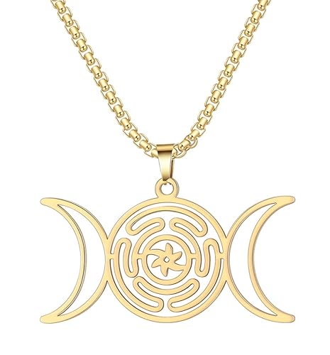 VASSAGO Rad der Hekate Göttin Halskette Strophalos Anhänger Halskette Hekate Symbol Halskette Edelstahl Pagan Wicca Amulett Schmuck VASSAGO Rad der Hekate Göttin Halskette Strophalos Anhänger Halskette Hekate Symbol Halskette Edelstahl Pagan Wicca Amulett Schmuck von VASSAGO