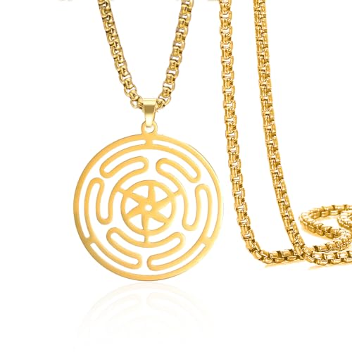 VASSAGO Rad der Hekate Göttin Halskette Strophalos Anhänger Halskette Hekate Symbol Halskette Edelstahl Pagan Wicca Amulett Schmuck VASSAGO Rad der Hekate Göttin Halskette Strophalos Anhänger Halskette Hekate Symbol Halskette Edelstahl Pagan Wicca Amulett Schmuck von VASSAGO