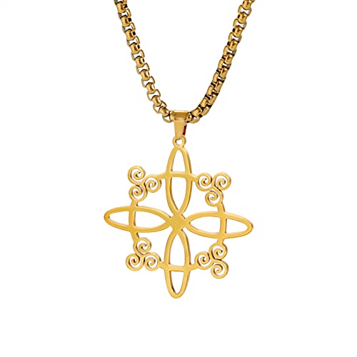 VASSAGO Hexenknoten-Halskette für Männer und Frauen, keltischer Hexenknoten-Anhänger, Halsketten, Edelstahl, Triskele, Triskelion, Charm, Amulett, heidnisch, Wicca, Schmuck, Geschenk, Edelstahl VASSAGO Hexenknoten-Halskette für Männer und Frauen, keltischer Hexenknoten-Anhänger, Halsketten, Edelstahl, Triskele, Triskelion, Charm, Amulett, heidnisch, Wicca, Schmuck, Geschenk, Edelstahl von VASSAGO