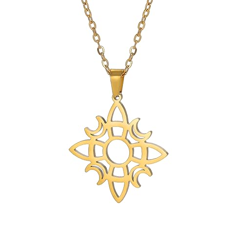 VASSAGO Hexenknoten-Halskette für Männer und Frauen, keltischer Hexenknoten-Anhänger, Halsketten, Edelstahl, Triskele, Triskelion, Charm-Amulett, heidnisch, Wicca, Schmuck, Geschenk, Edelstahl VASSAGO Hexenknoten-Halskette für Männer und Frauen, keltischer Hexenknoten-Anhänger, Halsketten, Edelstahl, Triskele, Triskelion, Charm-Amulett, heidnisch, Wicca, Schmuck, Geschenk, Edelstahl von VASSAGO