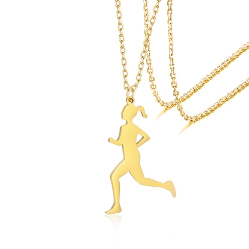 VASSAGO Läufer Halskette für Frauen Männer Edelstahl Marathon Athlet Anhänger Halskette Sport Lauf Schmuck Geschenk VASSAGO Läufer Halskette für Frauen Männer Edelstahl Marathon Athlet Anhänger Halskette Sport Lauf Schmuck Geschenk von VASSAGO