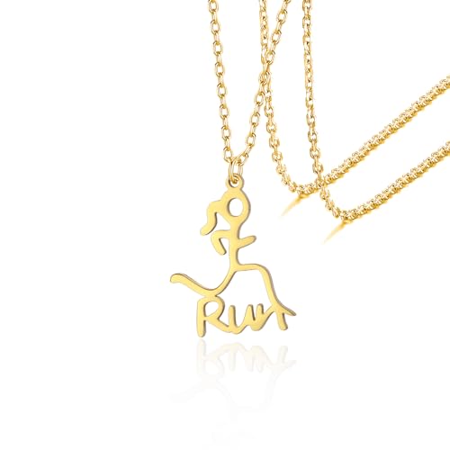 VASSAGO Läufer Halskette für Frauen Männer Edelstahl Marathon Athlet Anhänger Halskette Sport Lauf Schmuck Geschenk VASSAGO Läufer Halskette für Frauen Männer Edelstahl Marathon Athlet Anhänger Halskette Sport Lauf Schmuck Geschenk von VASSAGO