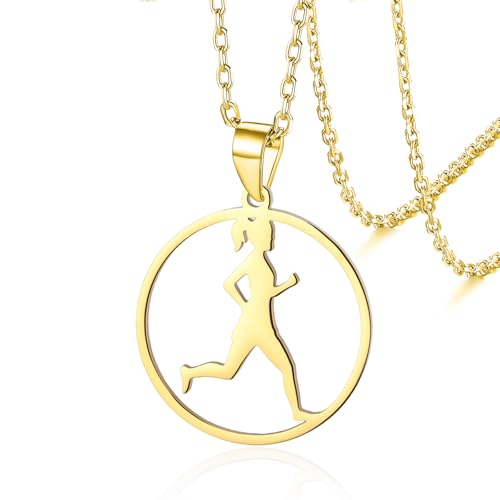 VASSAGO Läufer Halskette für Frauen Männer Edelstahl Marathon Athlet Anhänger Halskette Sport Lauf Schmuck Geschenk VASSAGO Läufer Halskette für Frauen Männer Edelstahl Marathon Athlet Anhänger Halskette Sport Lauf Schmuck Geschenk von VASSAGO