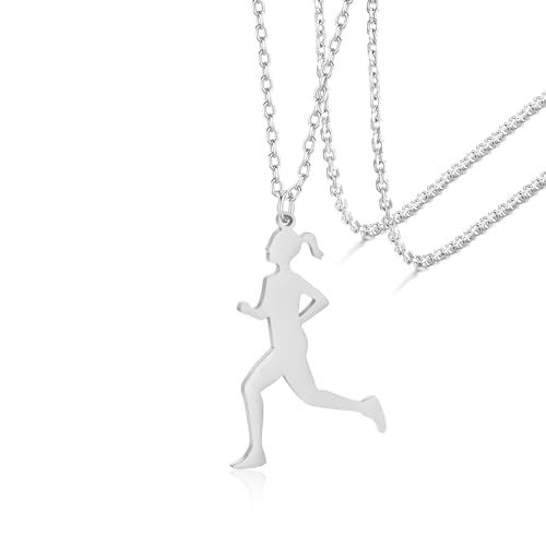 VASSAGO Läufer Halskette für Frauen Männer Edelstahl Marathon Athlet Anhänger Halskette Sport Lauf Schmuck Geschenk VASSAGO Läufer Halskette für Frauen Männer Edelstahl Marathon Athlet Anhänger Halskette Sport Lauf Schmuck Geschenk von VASSAGO