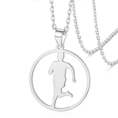 VASSAGO Läufer Halskette für Frauen Männer Edelstahl Marathon Athlet Anhänger Halskette Sport Lauf Schmuck Geschenk VASSAGO Läufer Halskette für Frauen Männer Edelstahl Marathon Athlet Anhänger Halskette Sport Lauf Schmuck Geschenk von VASSAGO