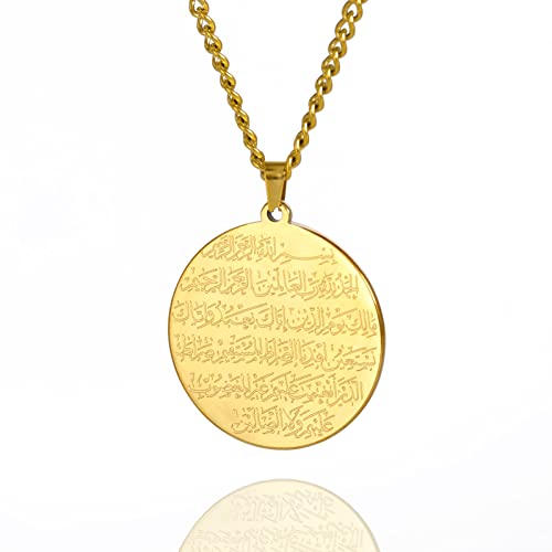 VASSAGO Muslimische Allah-Halskette, islamischer Allah-Anhänger, Halskette für Männer und Frauen, Ayatul Kursi, Islam, Koran, Allah, Charm, arabisches Geschenk, religiöser Schmuck, Edelstahl VASSAGO Muslimische Allah-Halskette, islamischer Allah-Anhänger, Halskette für Männer und Frauen, Ayatul Kursi, Islam, Koran, Allah, Charm, arabisches Geschenk, religiöser Schmuck, Edelstahl von VASSAGO