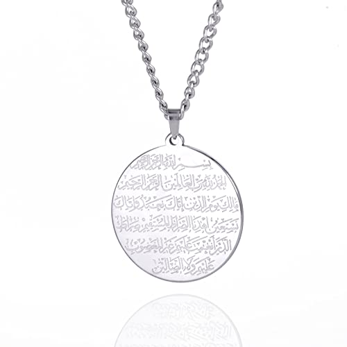 VASSAGO Muslimische Allah-Halskette islamischer Allah-Anhänger Halskette für Männer Frauen Ayatul Kursi Islam Koran Allah Charm Eid arabisches Geschenk religiöser Schmuck, Edelstahl VASSAGO Muslimische Allah-Halskette islamischer Allah-Anhänger Halskette für Männer Frauen Ayatul Kursi Islam Koran Allah Charm Eid arabisches Geschenk religiöser Schmuck, Edelstahl von VASSAGO