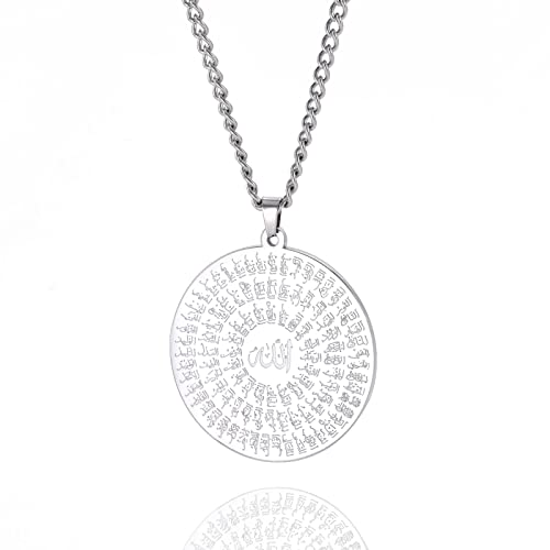 VASSAGO Muslimische Allah-Halskette islamischer Allah-Anhänger Halskette für Männer Frauen Ayatul Kursi Islam Koran Allah Charm Eid arabisches Geschenk religiöser Schmuck, Edelstahl VASSAGO Muslimische Allah-Halskette islamischer Allah-Anhänger Halskette für Männer Frauen Ayatul Kursi Islam Koran Allah Charm Eid arabisches Geschenk religiöser Schmuck, Edelstahl von VASSAGO