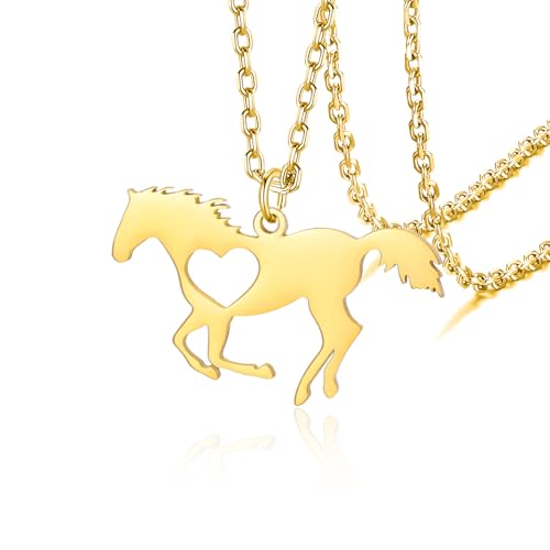 VASSAGO Pferdehalskette für Damen und Herren, Edelstahl, Pferdeanhänger, Tierschmuck, Pferdeliebhaber, Geschenke, Einheitsgröße, Edelstahl, Kein Edelstein VASSAGO Pferdehalskette für Damen und Herren, Edelstahl, Pferdeanhänger, Tierschmuck, Pferdeliebhaber, Geschenke, Einheitsgröße, Edelstahl, Kein Edelstein von VASSAGO