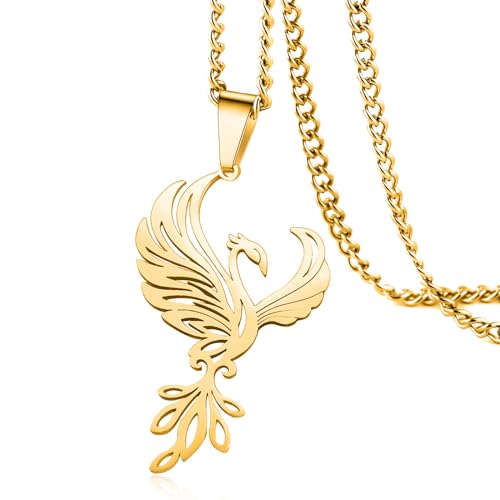 VASSAGO Rising Phoenix Halskette für Frauen Edelstahl Phoenix Feuervogel Anhänger Halskette für Männer Trendy Schmuck Geschenke VASSAGO Rising Phoenix Halskette für Frauen Edelstahl Phoenix Feuervogel Anhänger Halskette für Männer Trendy Schmuck Geschenke von VASSAGO