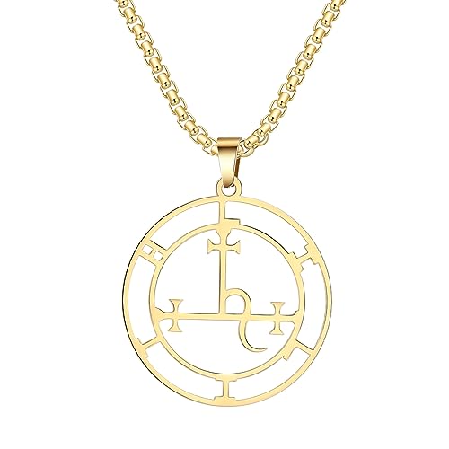 VASSAGO Halskette mit Siegel der Lilith-Siegel, Hekate-Göttin-Anhänger, Luzifer, Satanisches Lilith-Symbol, Wicca-Schmuck, Geschenke für Damen und Herren, Edelstahl VASSAGO Halskette mit Siegel der Lilith-Siegel, Hekate-Göttin-Anhänger, Luzifer, Satanisches Lilith-Symbol, Wicca-Schmuck, Geschenke für Damen und Herren, Edelstahl von VASSAGO
