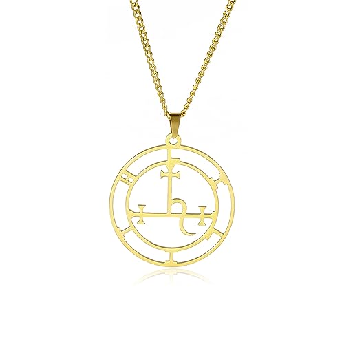 VASSAGO Halskette mit Siegel der Lilith-Siegel, Hekate-Göttin-Anhänger, Luzifer, Satanisches Lilith-Symbol, Wicca-Schmuck, Geschenke für Damen und Herren, Edelstahl VASSAGO Halskette mit Siegel der Lilith-Siegel, Hekate-Göttin-Anhänger, Luzifer, Satanisches Lilith-Symbol, Wicca-Schmuck, Geschenke für Damen und Herren, Edelstahl von VASSAGO