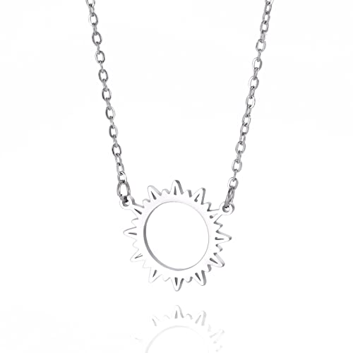 VASSAGO Sonnen-Halskette für Damen, zierlicher Sonnenanhänger, einfache glänzende Halsketten, täglicher Schmuck, Geschenk für Damen und Herren, Edelstahl, Kein Edelstein VASSAGO Sonnen-Halskette für Damen, zierlicher Sonnenanhänger, einfache glänzende Halsketten, täglicher Schmuck, Geschenk für Damen und Herren, Edelstahl, Kein Edelstein von VASSAGO