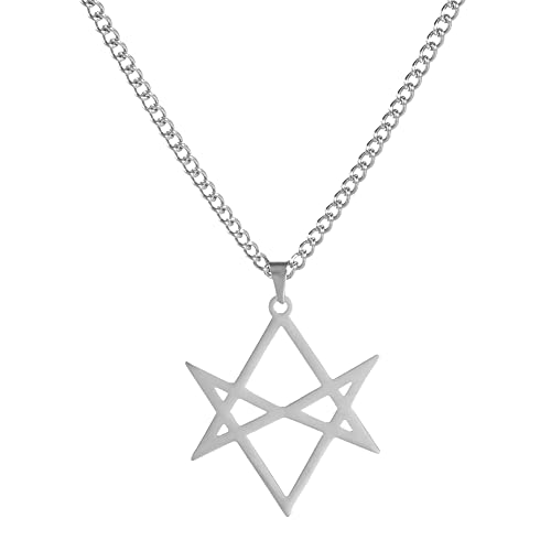 VASSAGO Thelema Hexagramm-Symbol-Halskette, Edelstahl, 6-zackiger Stern-Anhänger, Halskette, Vintage, Religion, Talisman, Amulett, Schmuck, Geschenk für Männer und Frauen, Edelstahl, kein Edelstein, VASSAGO Thelema Hexagramm-Symbol-Halskette, Edelstahl, 6-zackiger Stern-Anhänger, Halskette, Vintage, Religion, Talisman, Amulett, Schmuck, Geschenk für Männer und Frauen, Edelstahl, kein Edelstein, von VASSAGO