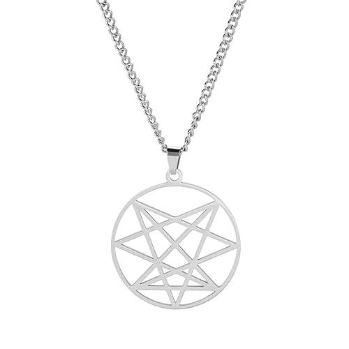 VASSAGO Unicursal Heptagram-Halskette, Edelstahl, neun Arten, Persönlichkeit, Anhänger, Halskette, Psychologie-Schmuck für Damen und Herren, Edelstahl, Kein Edelstein VASSAGO Unicursal Heptagram-Halskette, Edelstahl, neun Arten, Persönlichkeit, Anhänger, Halskette, Psychologie-Schmuck für Damen und Herren, Edelstahl, Kein Edelstein von VASSAGO