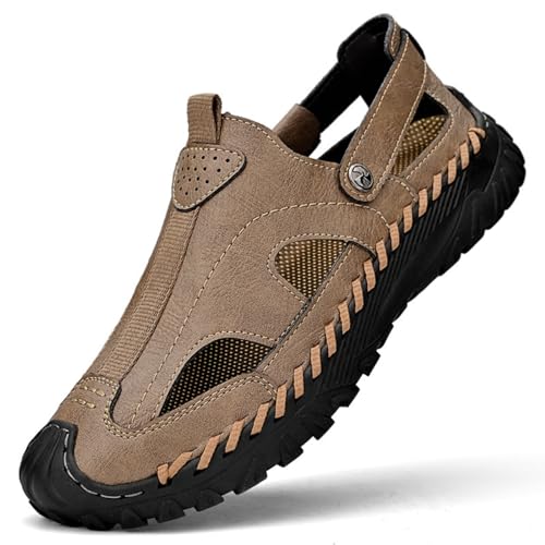 VAVENI Baotou Herren Sandalen, Sommer atmungsaktive Herrenschuhe, Hohlloch Schuhe, Outdoor Anti Rutsch Strandschuhe, 38-46 von VAVENI