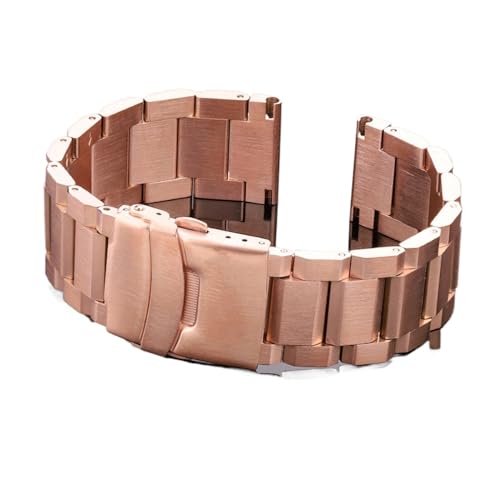 vazzic ENICEN Edelstahl Uhrenarmband Strap Frauen Männer Metall Armband Link Armband 18mm 20mm 22mm 24mm Zubehör Silber Rose Gold Schwarz (Color : Rose Gold, Size : 20mm) von vazzic