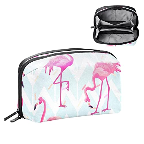 Kulturbeutel für Männer, großes Reise Rasierset, wasserabweisend, Badezimmer Organizer, Kosmetiktaschen,Flamingo Pink Animal Cartoon geometrisch modern von VBFOFBV