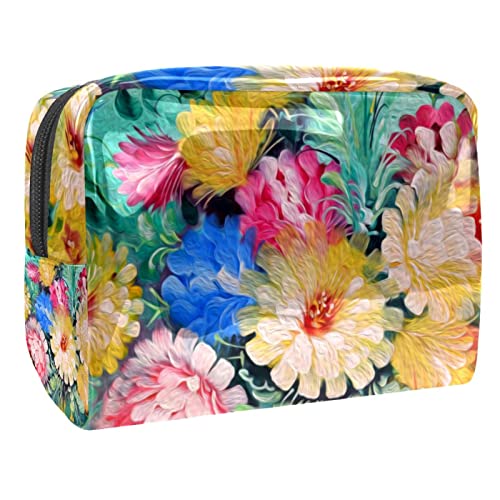 Kulturbeutel für Männer, großes Reise Rasierset, wasserabweisend, Badezimmer Organizer, Kosmetiktaschen,Ölgemälde Blumen Pastorable Floral Vintage von VBFOFBV