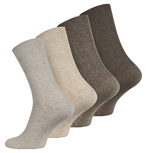 VCA 8 Paar Herren Socken mit Komfortbund ohne Gummi, Handgekettelte Spitze, Gesundheitssocke aus Baumwolle, Gr. 39-42 von VCA