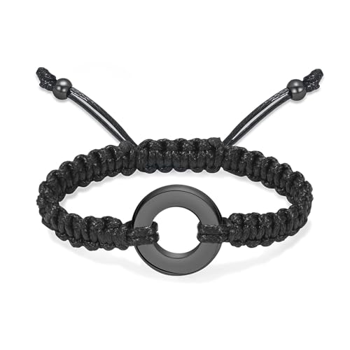 VCCWYQK Kreis des Lebens Urnenarmband für Asche für Frauen Männer Edelstahl Memorial Einstellbare geflochtene Asche Armband Einäscherung Schmuck von VCCWYQK