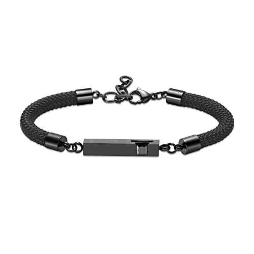 VCCWYQK Kristallwürfel Urnenarmband für Asche für Frauen Männer Edelstahl Einäscherungsschmuck Einstellbar Gedenkstätte Andenken Seil-Armband von VCCWYQK