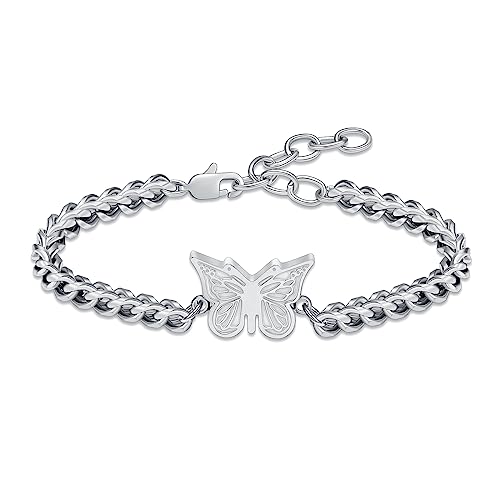 VCCWYQK Schmetterling Urnenarmband für Asche für Frauen Edelstahl Einäscherungsschmuck Verstellbarer Urnenarmreif Gedenkstein Andenken Asche-Halter-Armband von VCCWYQK