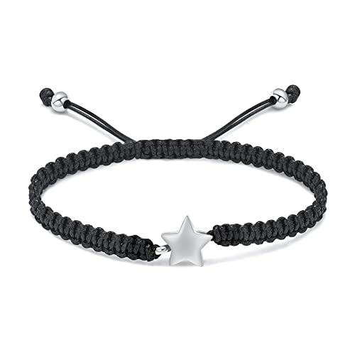 VCCWYQK Stern Urnenarmband für Asche für Frauen Männer Handmade geflochtenes Seil Verstellbarer Armreif Einäscherungsschmuck Andenken Gedenkgeschenk von VCCWYQK