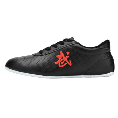 VEACAM Martial Arts Schuhe für Männer/Frauen Leichtes atmungsaktives Leder Tai Chi Kung Fu Trainingsschuhe Rutschfester Wu SHU Taekwondo Trainer,Schwarz,43 EU VEACAM Martial Arts Schuhe für Männer/Frauen Leichtes atmungsaktives Leder Tai Chi Kung Fu Trainingsschuhe Rutschfester Wu SHU Taekwondo Trainer,Schwarz,43 EU von VEACAM